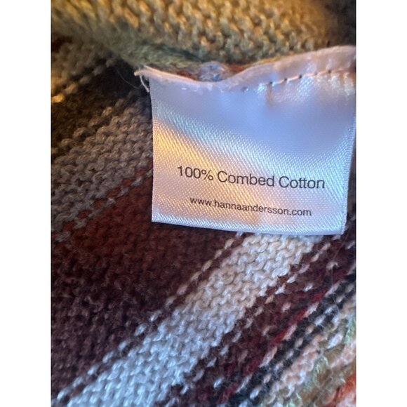 Hanna Andersson Girls Size 140 US 10 Combed Cotton Cardigan Nordic Chevron - Picture 5 of 7
